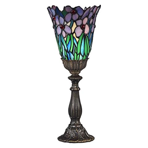 Dale Tiffany STA17006 Meadowbrook Uplight Accent Lamp, 6.5" x 6.5" x 15.5", Antique Brass Cover