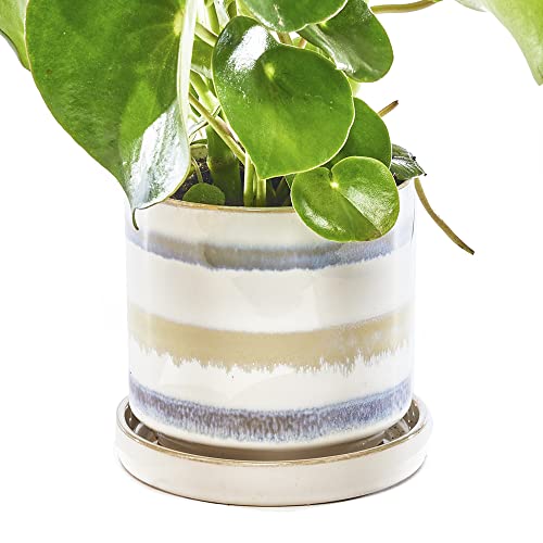 CHIVE Minute Ceramic Planter 5” Blue Green Layers