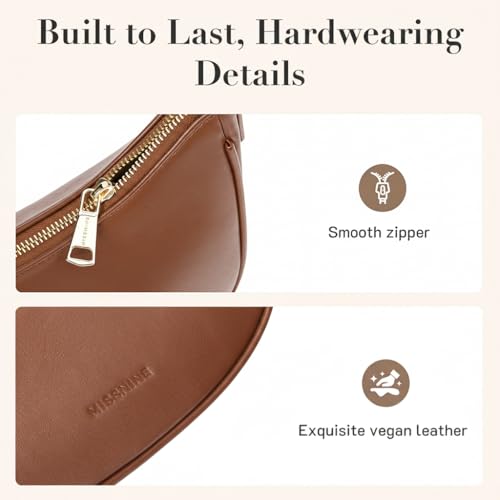 Image of Missnine Purses for Women, Shoulder Bag Small Handbags Vegan Leather Underarm Bags Trendy Hobo Cute Clutch Purse