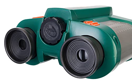 Levenhuk LabZZ NV5 Kompaktes, Einfach zu Bedienendes Nachtsicht-Fernglas für Kinder mit 4-facher Vergrößerung und Aufklappbarer Taschenlampe, Grün