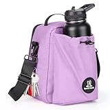 Sports Rabbit Insulated Lunch Bag for Women – Front Pocket Compatible with 40/30OZ Owala Bottles – Leakproof Cooler Tote, Water-Resistant Wax-Coated Oxford – Perfect for Work, Travel, Picnics (Purple)