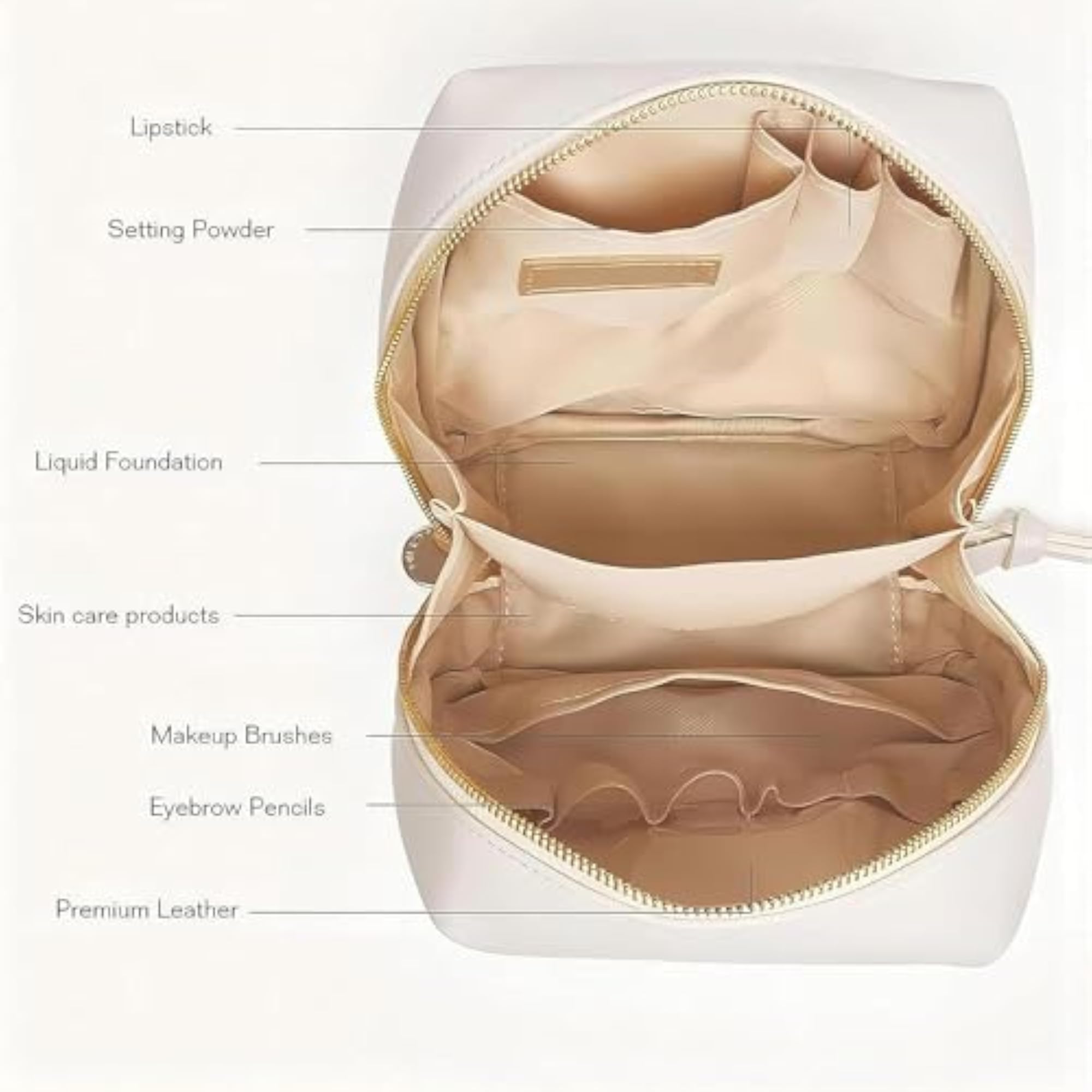 Elegant Portable Puffer Makeup Bag with Compartments
