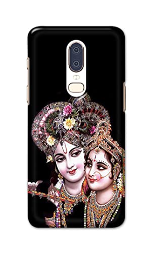 Image of PRINTFIDAA� Printed Hard Back Cover Case for OnePlus 6 Back Cover (Radha Krishna) -2808