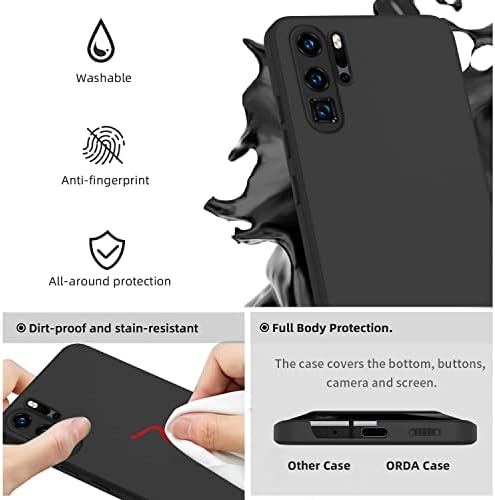 ORDA Huawei P30 Pro Case Silicone Protector Huawei P30 Pro Slim Case Soft Gel Rubber Anti-Scratch Phone Case Cover for Huawei P30 Pro 6.1'' Black
