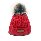 algodón. Little Beauty - Gorro de punto con pompón para bebé (1 a 3 años) rojo S