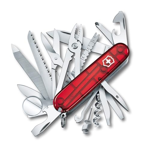 Catálogo de Victorinox Swiss los mejores 5. 49 Victorinox Navaja Swisschamp, Roja Transparente, 33 Usos