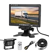 CICMOD geri sürüş kamerası 7 inç TFT LCD monitör kablosu geri sürüş sistemi 12V-24V 18 IR kamera kiti Un...