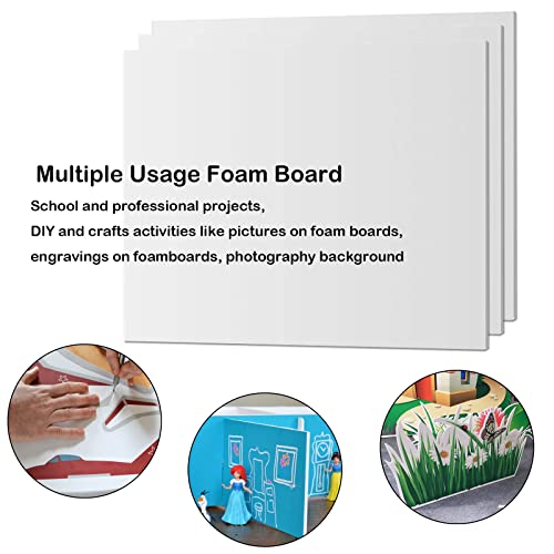 20 Pack White Foam Board 12" X 16.5", 3/16" Thickness Foam Core Baking Board For Projects, A3 Polystyrene Mat Board Poster Foam Board Sheets For Art Crafts, Presentation, Wedding, School Projects #TOP3