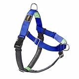 APDEXY Easy Walker No Pull Dog Harness for Medium Dogs, Freedom Walk, Anti Pull with Two Stainless D-Rings, Comfortable, Sewn-in Instructions Tags for Easy Use (Blue, M)