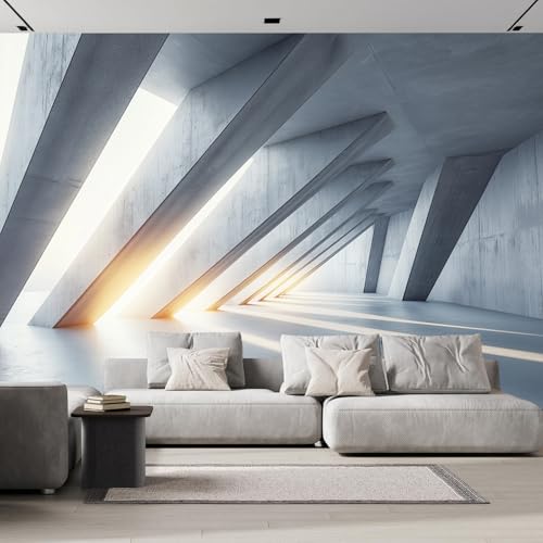 Murales Papel Pintado Salon Expansión Espacial, 150×105cm Fotomurales 3D Columna De Hormigón Tejido seda Papel Tapiz Fotográfico Murales Dormitorio Oficina Hotel