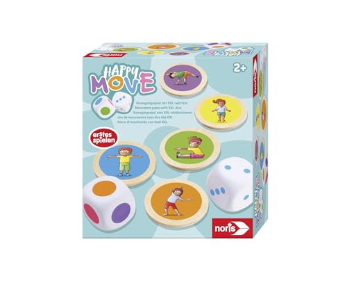 noris 606012090 - Happy Move - Bewegungsspiel mit XXL-Würfeln (Spiel ab 2 Jahre) für Indoor & Outdoor - erstes Spielen für Kinder und Kleinkinder ab 24 Monate