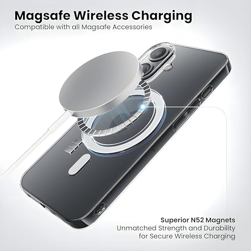 Image of Anti-Yellow Clear Case for iPhone 16 | UV Shield | Compatible with MagSafe | Drop Protection | Crystal Clear (TPU + Polycarbonate)