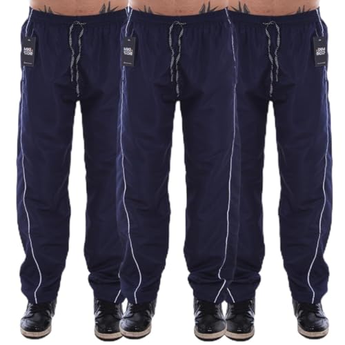 Kit 3 Calças Masculina Tactel Treino Escolar Bolsos Academia (BR, Alfa, G, Regular, Regular, Azul)