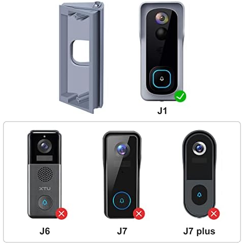 XTU Adjustable 20 to 40 Degree Angle Mount Compatible with J1 Wireless Video Doorbell, Angle Adjustment Adapter Mounting Plate Bracket Wedge Kit Cover