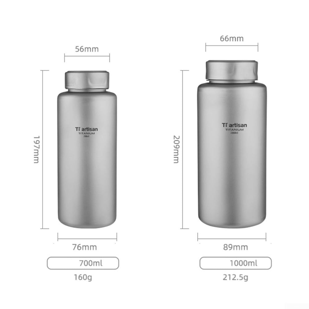 Titan-Wasserflasche, großes Fassungsvermögen, 1 l, leicht und sturzfest für Outdoor-Erkundungen (1000 ml)