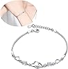 925 Sterling Silver Bracelet Simple Adjustable Bangle Bracelets Wedding Jewelry for Brides Mother's Day gifts for her Mothers day Wedding Anniversary (Silver Heart) #3