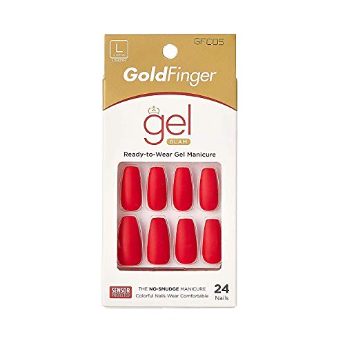 Kiss Gold Finger Gel Glam Nail Kit 24 Nails (GFC05)