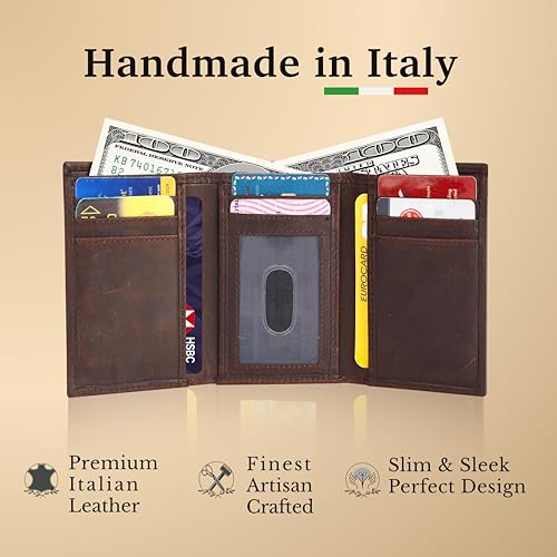 Image of CALGARI Italian Luxury Leather Wallets For Men | Trifold