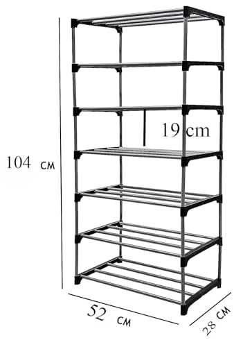 Image of 7 Tier Shoe Rack Sturdy Shoe Organizer for 15+ Pairs,Space-Saving Storage for Entryway & Closet Shoe Rack Modern Shoe Stand with Open Shelves, Ideal for Bedroom & Hallway Stackable