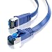 Produktbild JAMEGA - 15m CAT.7 Netzwerkkabel Flach Ethernet Kabel Patchkabel in Blau| Gigabit Lan 10Gbit/s | 600MHz | Cat-7 Rohkabel U/FTP PIMF Schirmung mit RJ45 Stecker | Router Switch Modem