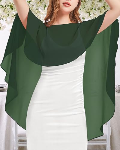 Image of Women Shawl and Wraps for Evening Dress Chiffon Cape Sheer Poncho Cover Up