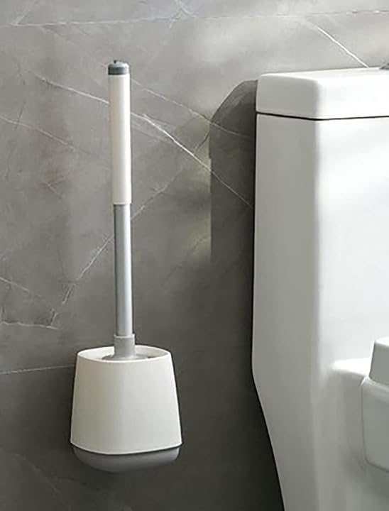 Cazuela Toilet Bowl Brush and Holder Bathroom Storage Cleaning, Bathroom Accessories Toilet Bowl Cleaners with Silicone Bristles, Cleaning Supplies Toilet Cleaner Brush Bathroom Set 1