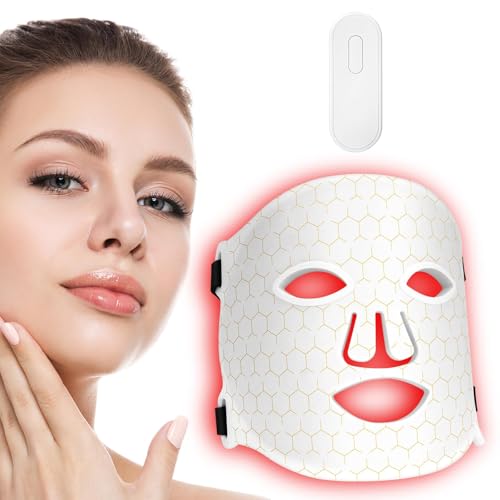 Máscara LED para cara, lámpara de luz roja, máscara de luz roja de 7 colores, máscara de luz con 270 cuentas, máscara LED recargable para la belleza facial, antienvejecimiento, rejuvenecimiento,