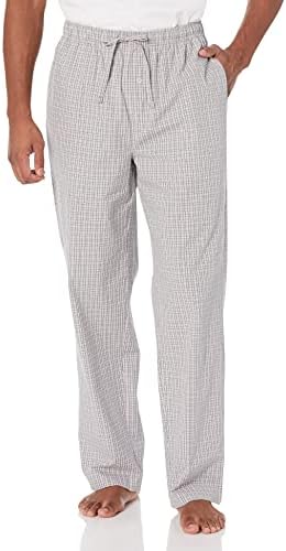 Amazon Essentials Men's Cotton Poplin Straight-Fit Pajama Pants with Pockets, Elastic Waist, Drawstring