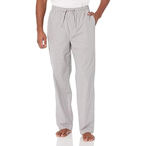 Amazon Essentials Men's Cotton Poplin Straight-Fit Pajama Pants with Pockets, Elastic Waist, Drawstring