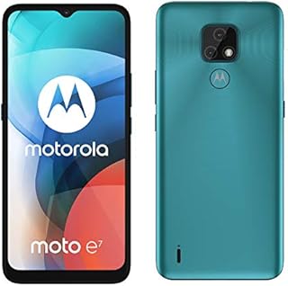 Moto E7 6.5 Inch Max Vision HD+, 48MP dual camera system, 4000 mAH battery, Dual SIM, 2/32GB, Android 10, Aqua Blue