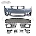 Castblock Front Bumper Kit Compatible with 2008-2013 BMW E82 E88 125i 128i 1 Series Facelift, 1M Style Complete Conversion Kit with Fog Lights
