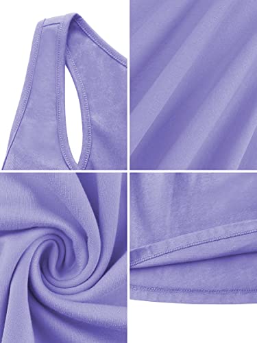 Image of Missufe Women's Sleeveless Racerback Flared Casual Plain Tank Dress