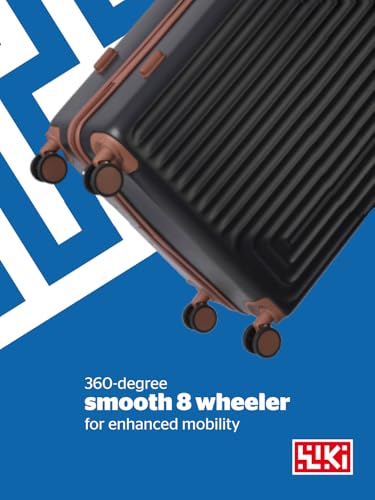 Image of Wiki Ripple Hard Shell Cabin Trolley Bag 55 cm by Wildcraft | Polycarbonate Carry-On Luggage with 8 Spinner Wheels, Combination Lock, Lightweight & Water Resistant Travel Suitcase |Black