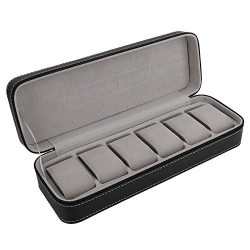 6 Fente En Cuir PU Montre De Stockage Cas Organisateur boîte D'affichage Séparé Des Compartiments Détachable boîte à Bijoux Cas pour Hommes Femmes Voyage Cadeau Cover