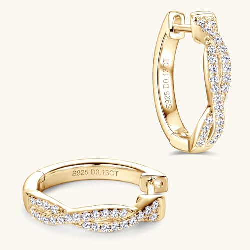 Infinity Moissanite Hoop Earrings for Women, D Color VVS1 Clarity 925 Sterling Silver Twisted Earrings for Wedding Birthday Holiday Jewelry Gifts4