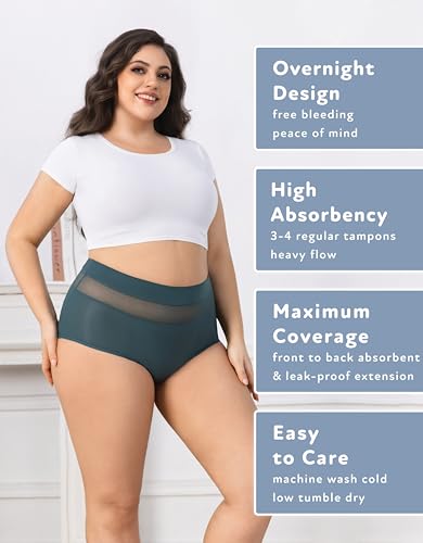 Image of Goat Union Overnight Period Underwear for Women Heavy Flow, Leakproof Menstrual Panties Full Coverage