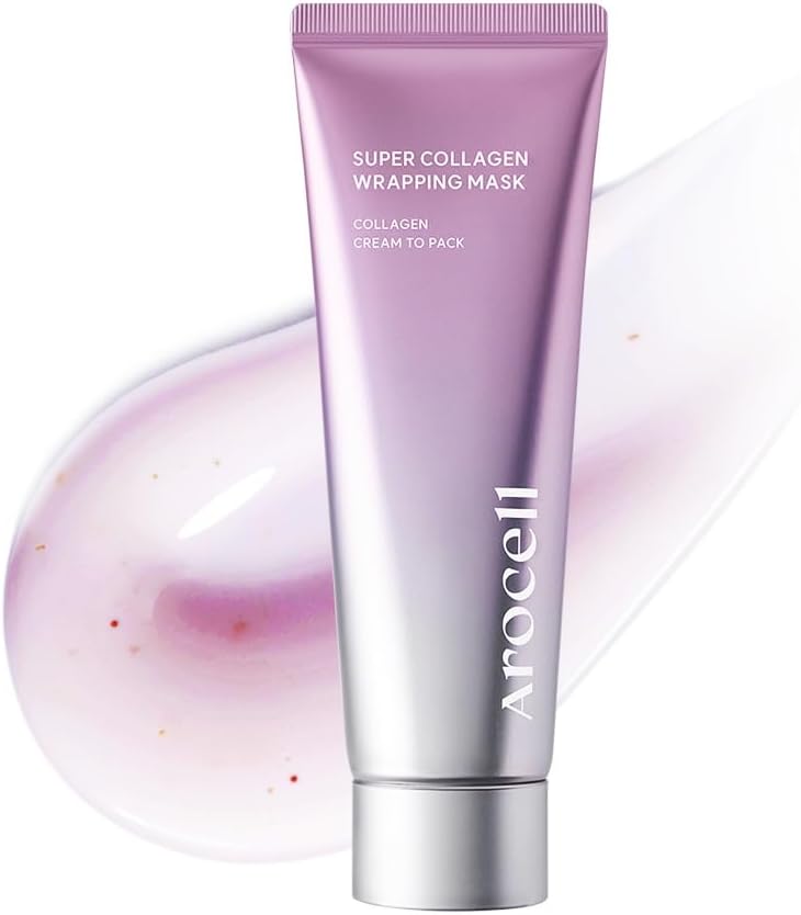 AROCELL Super Collagen Wrapping Facial Mask 80ml / 2.70 fl oz โ Korean Peel Off Face Mask Pack with Collagen Film Care | Hydrating, Firming & Elasticity Boosting Exfoliating Skincare