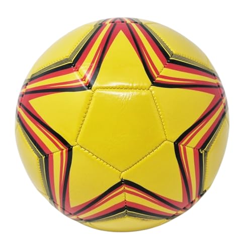 CUCUBA - Ballon de football d'entraînement ou de match de couleur jaune avec étoile Taille 5