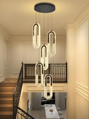 Modern Crystal Chandelier for High Ceilings