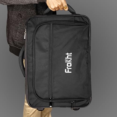 Image of Business Briefcase for Men Women 15 inch Water Resistant Office Bag | Laptop Trolley Bag Cabin Size Overnighter 2 Wheels Bag (Black)