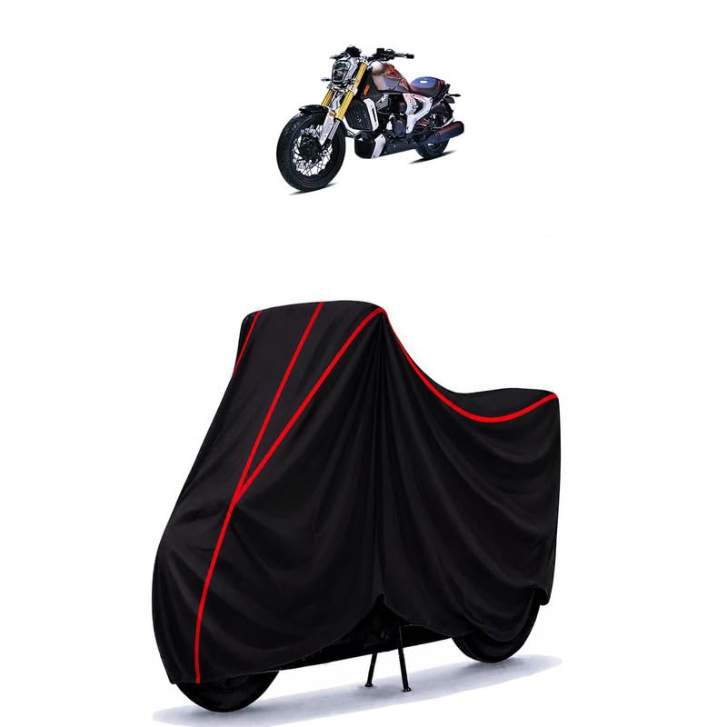 Image of TVS Zeppelin 220 cc Water Resistant Bike Cover for All Motorcycles & Rain | Heavy Duty Taffeta Fabric | UV Protection, Dustproof, Scratchproof | All Weather Two Wheeler Body Cover with Elastic Bottom