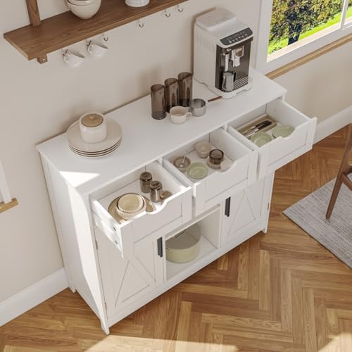 image for Viaozutis Storage Cabinet, Coffee Bar Cabinet with 2 Adjustable Shelve