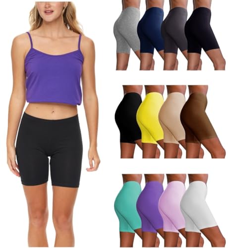 Image of Sexy Basics Womens 12 Pack Cotton Stretch Boyshort Bike Shorts | Yoga, Slip-Short, Boxer-Briefs
