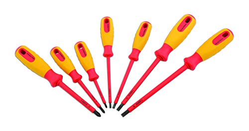 Laser 5986 Insulated Screwdriver Set 7pc, Black