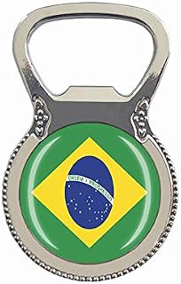 Brazil Flag Beer Bottle Opener Fridge Refrigerator Magnet Metal Glass Crystal Travel Souvenir Gift Home Decoration