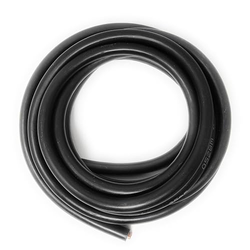ELCAN 5 metros de cable flexible de cobre de 35mm2 para accesorios soldadura. Cable negro de goma profesional y resistente usado para baterías, solar, industria, automóvil …