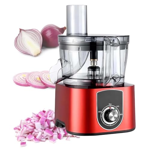 Picadora EléCtrica De Verduras, Cortadora De Patatas Comercial De 600 W - Cuchilla De Rejilla ExtraíBle - 2 Velocidades Ajustables - Picadora Profesional De Verduras Y Frutas,Red