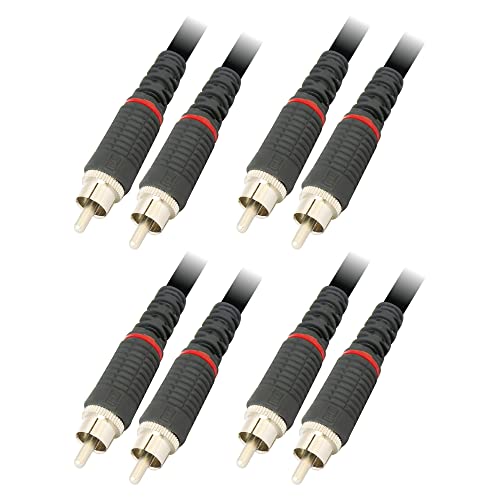 Image of MX RCA Cable 2RCA to 2RCA Stereo Audio Cable Gold Plated Adapter Dual Shielded for Home Theater Amplifier Hi-Fi System Car Sound Speaker PARENT (1 rca male to 1 rca male (PACK OF 4), 1.5M)