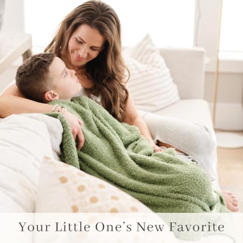 Image of Saranoni Bamboni Baby Blanket | Luxury Plush Super Soft Blanket | Breathable Comfy Blankets for Kids and Teens | Olive - 40 inch x 60 inch