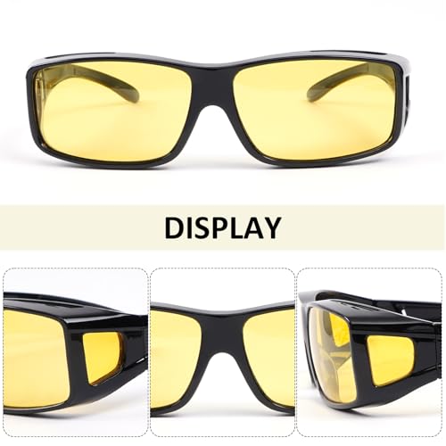 Night Vision Driving Glasses, Fits Over Glasses, Polarised Anti-Glare HD Night Vision Glasses3